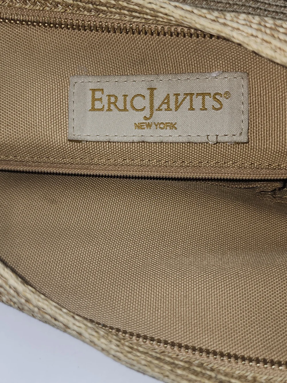 ERIC JAVTIS Light Brown Woven Straw Squishee Hobo Shoulder Bag